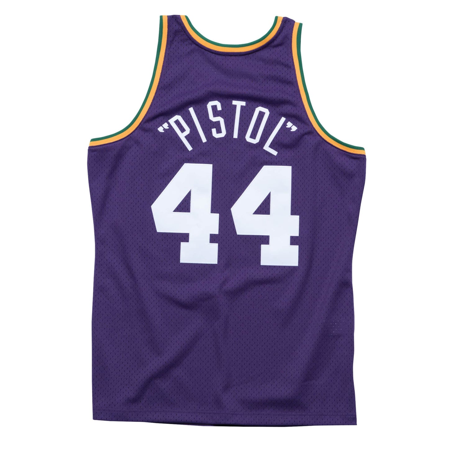 Pete Maravich (Pistol) #44 New Orleans Jazz Mitchell & Ness 1974 Swingman Jersey