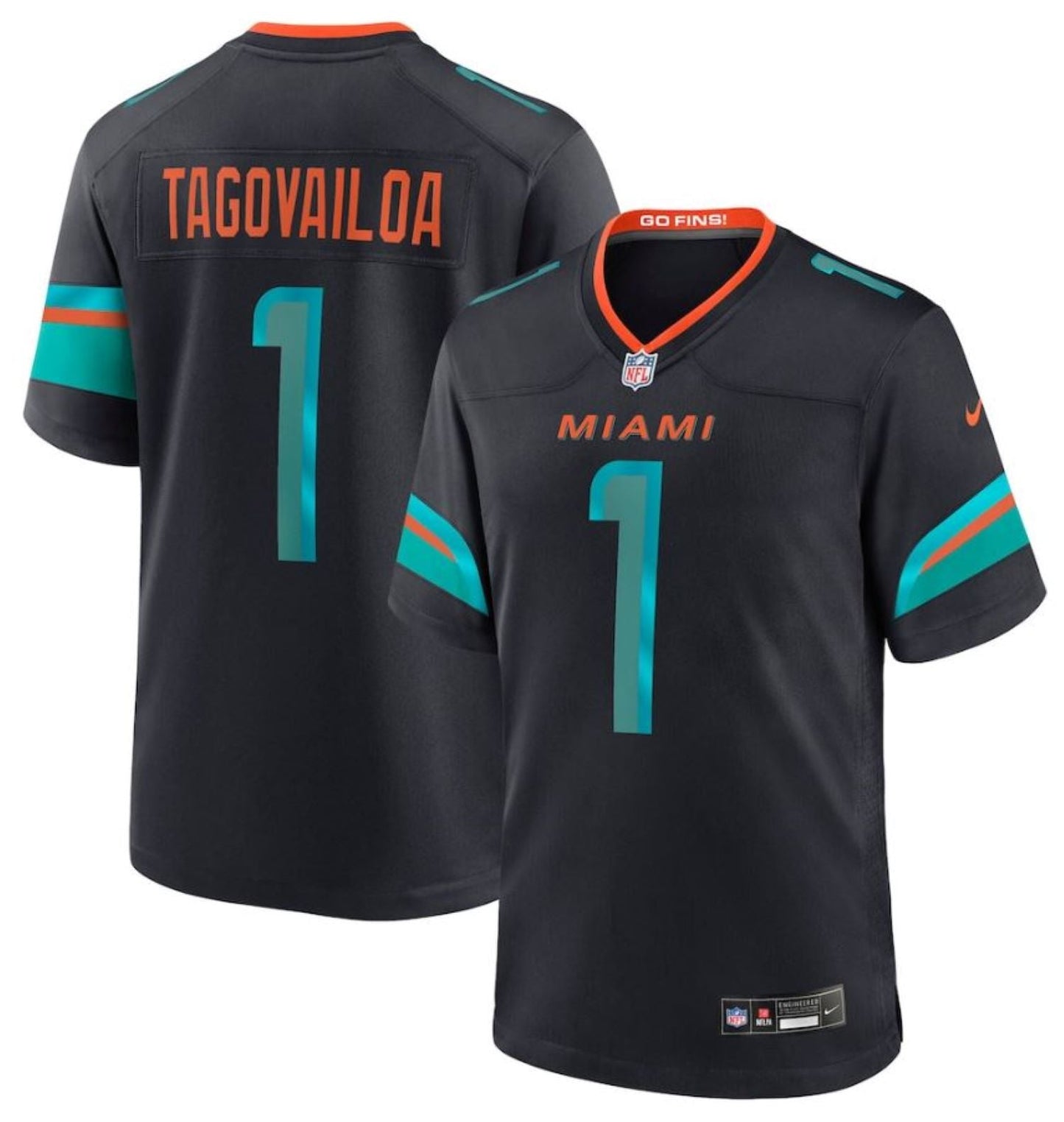 Nike NFL Miami Dolphins Tua Tagovailoa 2025 Rivalries Collection Game Jersey - Pitch Blue