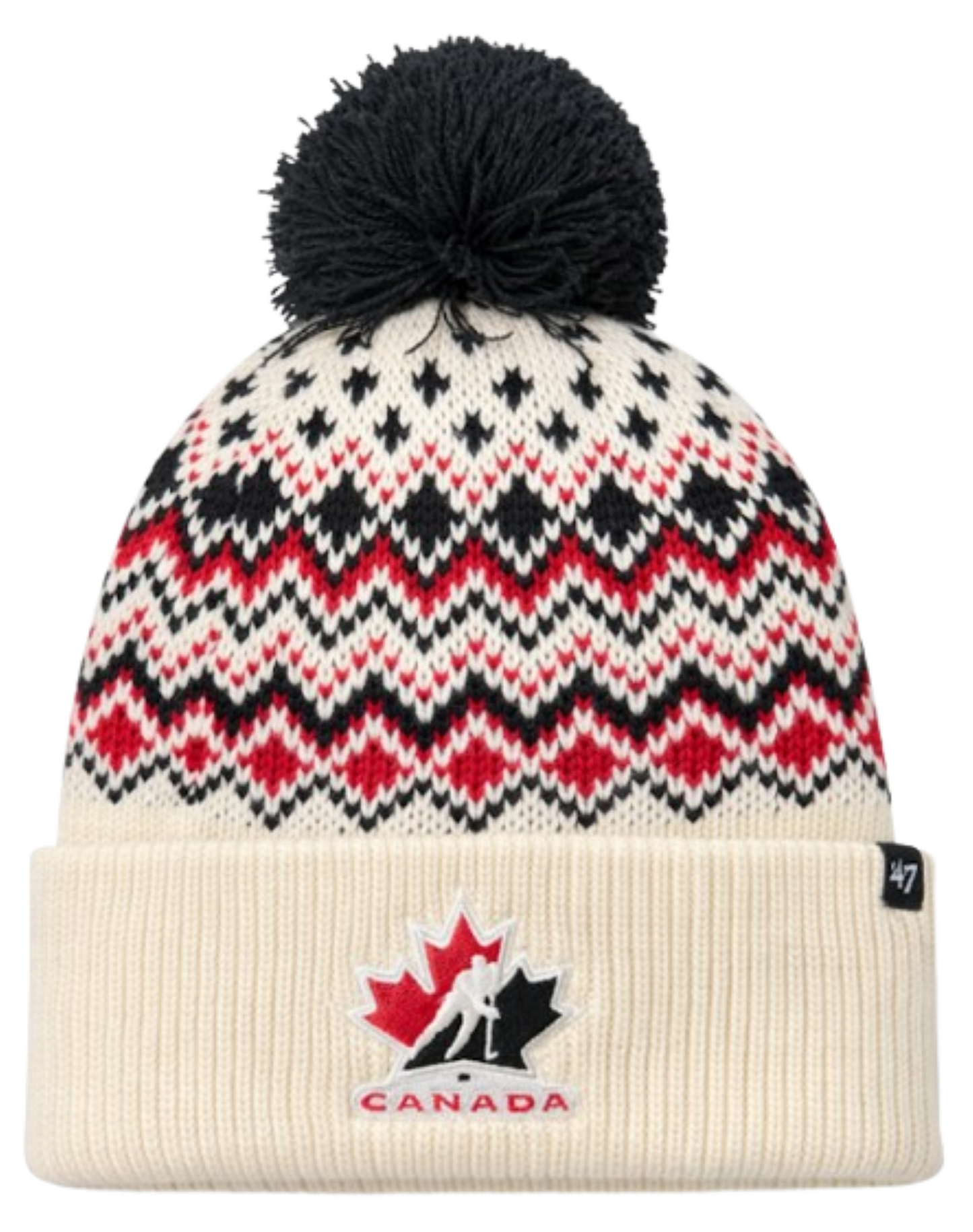 '47 Hockey Canada Women's Elsa Cuffed Knit Toque with Pom - Cream