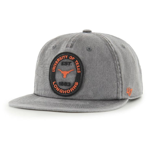 '47 NCAA Texas Longhorns Boot Path Captain RF Adjustable Snapback Hat - Grey