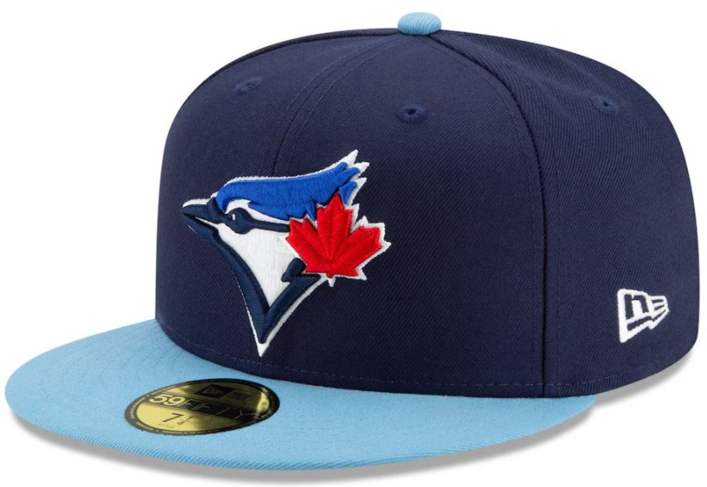 New Era 59FIFTY MLB Toronto Blue Jays Heat-Applied Twill World Series 2025 Sidepatch Two-Toned Fitted Hat - Navy/Powder Blue