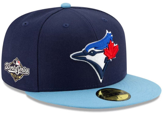 New Era 59FIFTY MLB Toronto Blue Jays Embroidered World Series 2025 Two-Toned Fitted Hat - Navy/Powder Blue