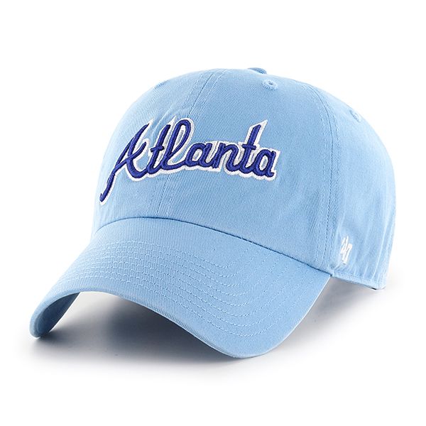 Atlanta Braves Cooperstown Script '47 MLB Powder Blue Clean Up Adjustable Cap