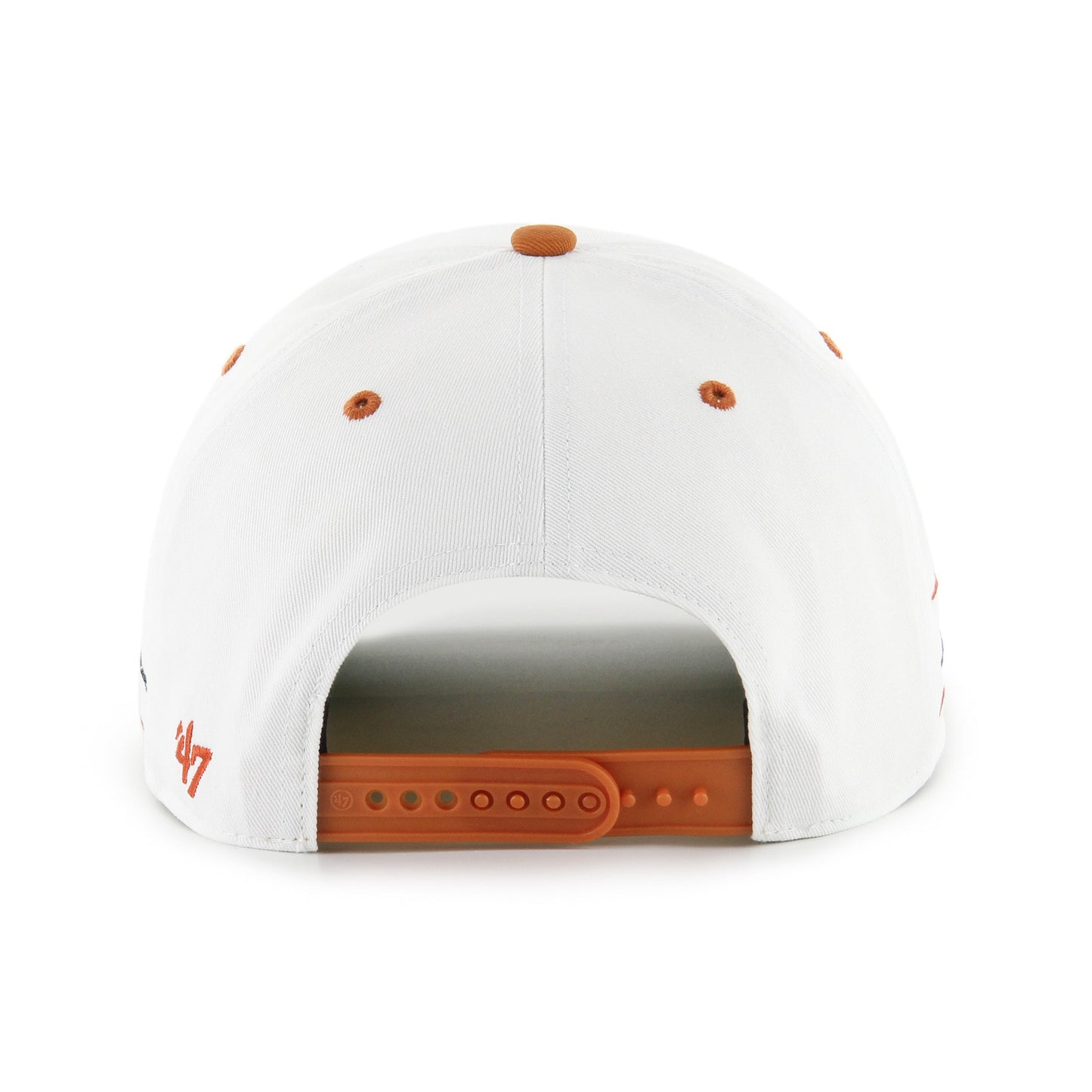 '47 NCAA Texas Longhorns Diamond Hitch Adjustable Snapback Hat - White/Orange