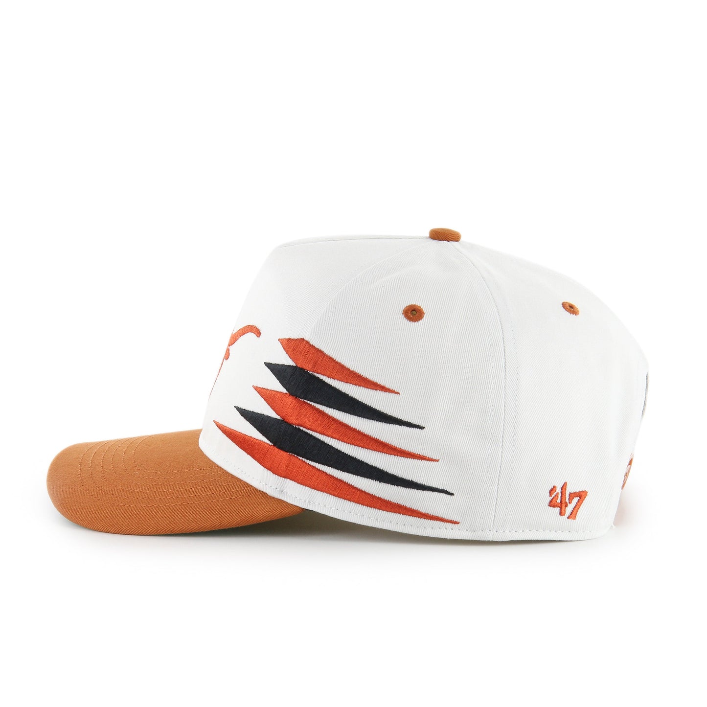 '47 NCAA Texas Longhorns Diamond Hitch Adjustable Snapback Hat - White/Orange