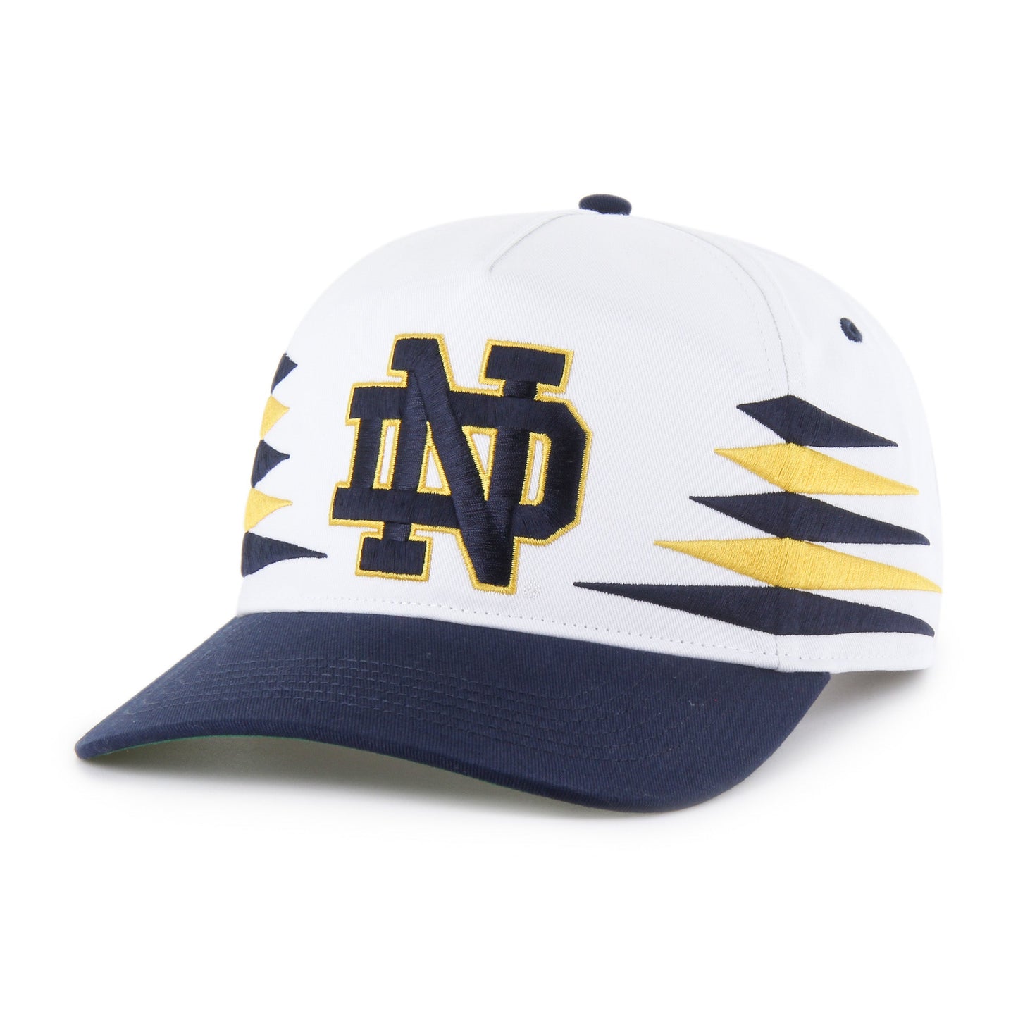 '47 Hitch NCAA Notre Dame Fighting Irish Diamond Cut Snapback Hat - White/Navy