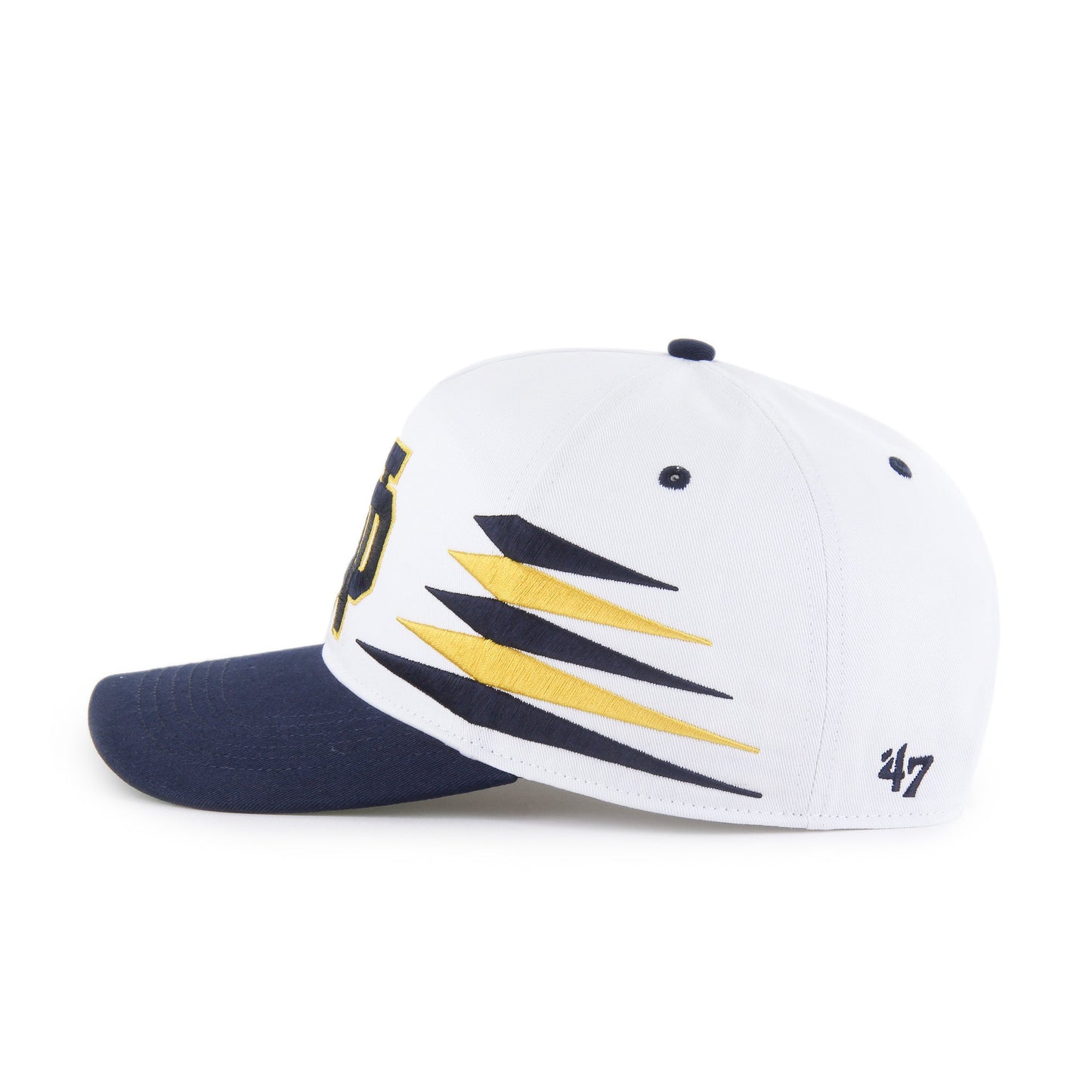 '47 Hitch NCAA Notre Dame Fighting Irish Diamond Cut Snapback Hat - White/Navy