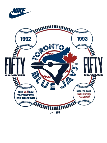 Nike MLB Toronto Blue Jays 50th Season Anniversary Graphic T-Shirt - White