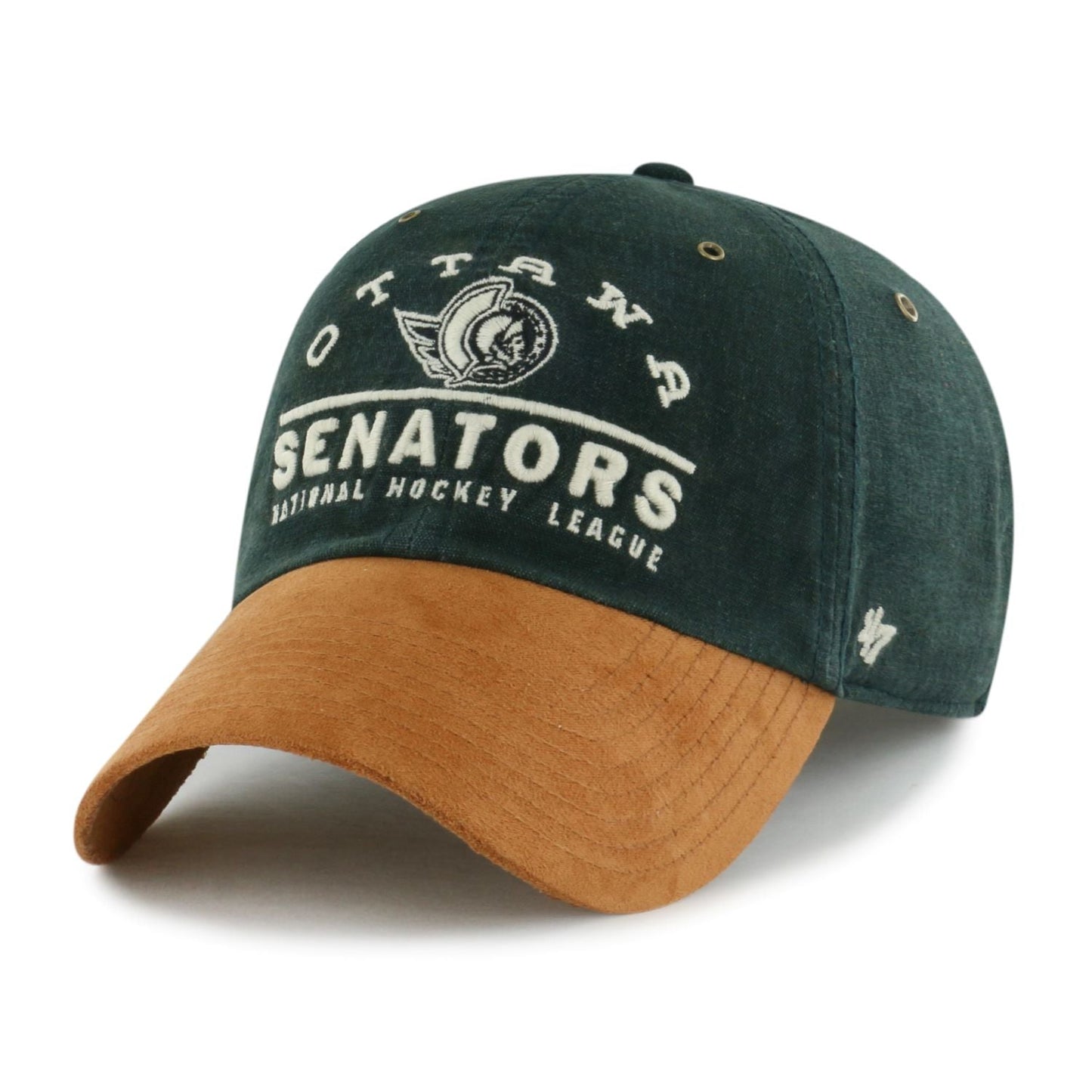47 NHL Ottawa Senators Windham Suede Clean Up Adjustable Hat - Green/Brown