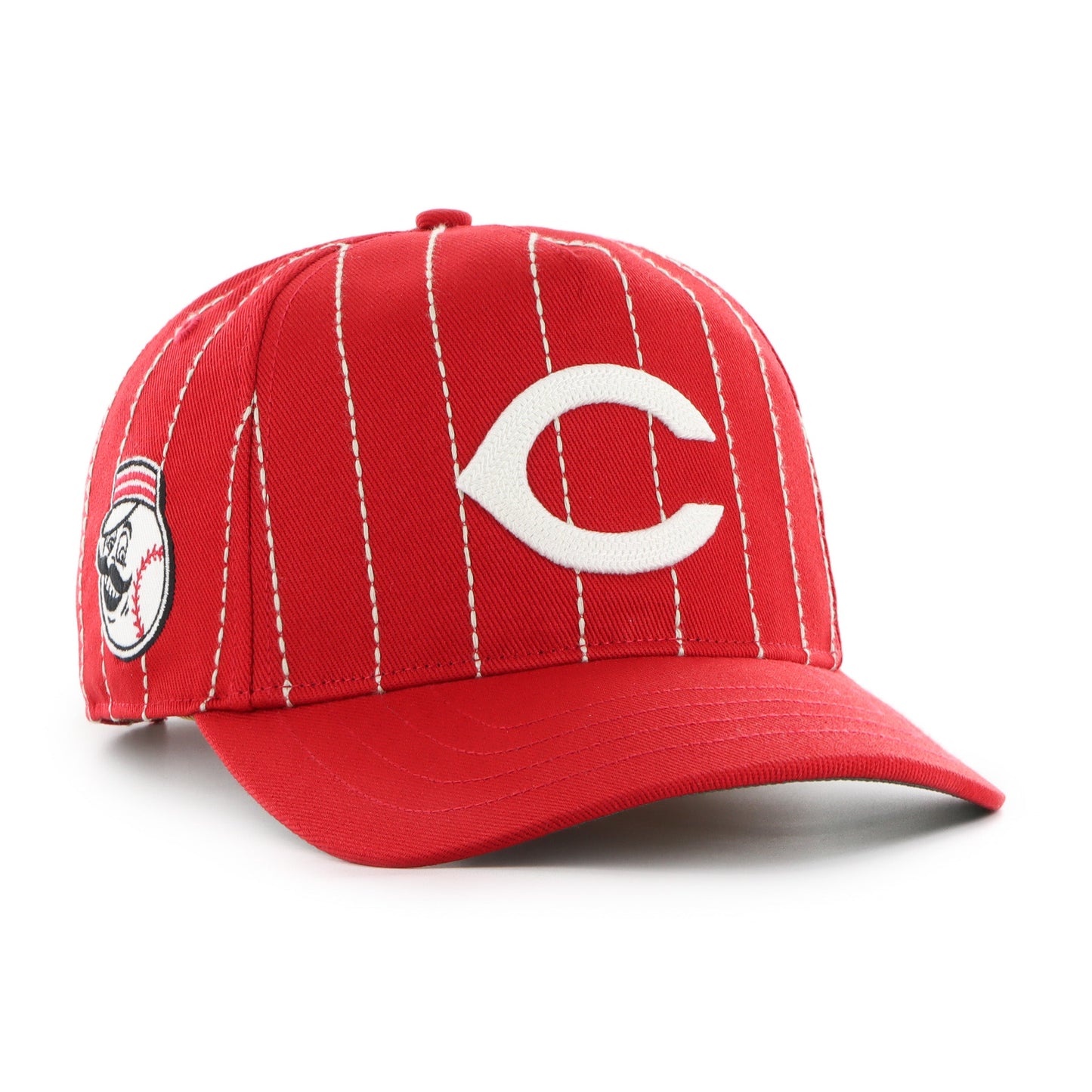 '47 MLB Cincinnati Reds Rawlings Pinstripe Hitch Adjustable Hat - Red