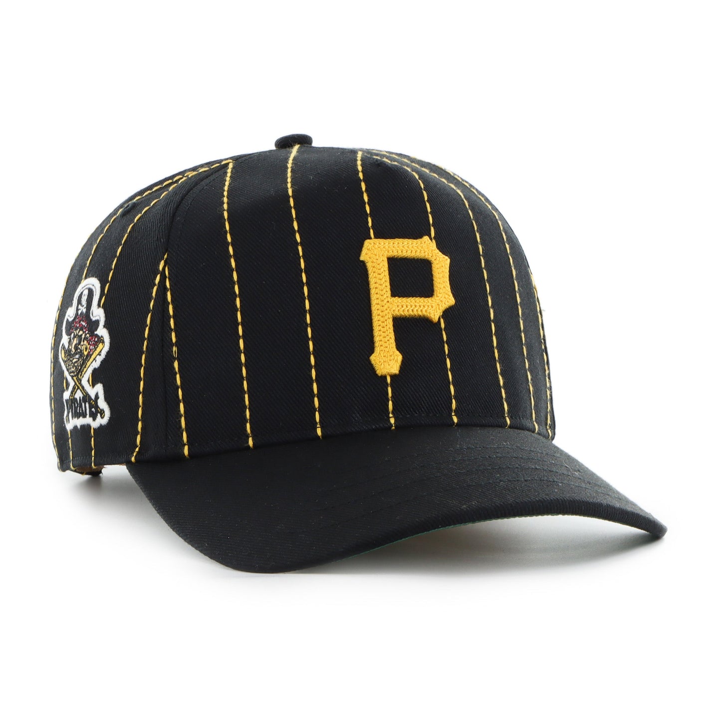 '47 MLB Pittsburgh Pirates Rawlings Pinstripe Hitch Adjustable Hat - Black