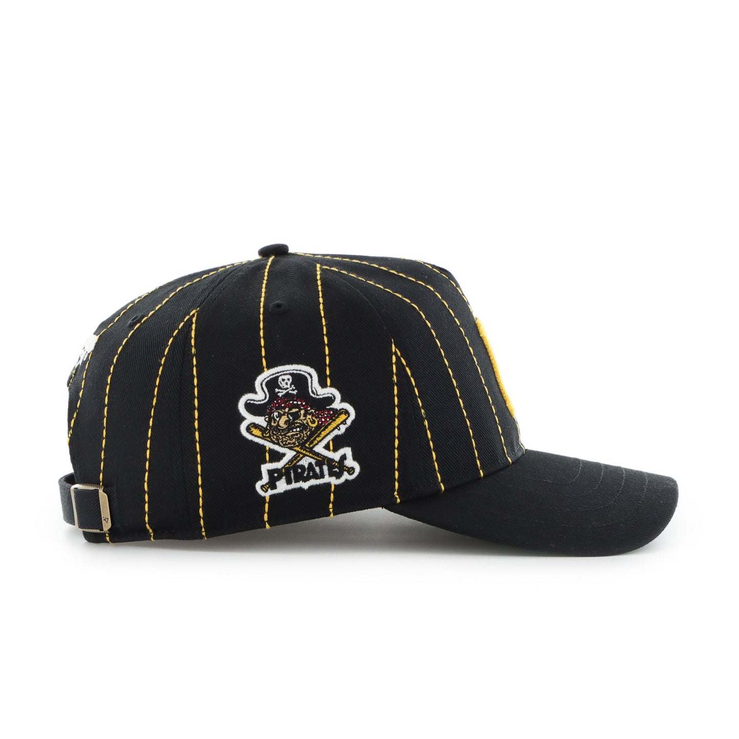 '47 MLB Pittsburgh Pirates Rawlings Pinstripe Hitch Adjustable Hat - Black