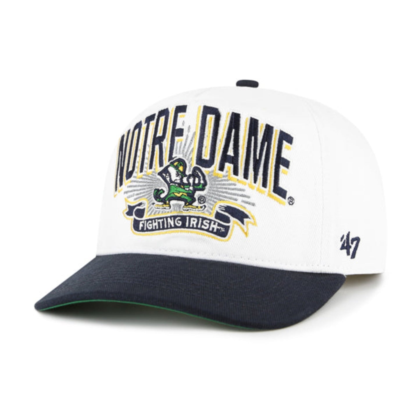 '47 NCAA Notre Dame Fighting Irish Prime Play Hitch Adjustable Snapback Hat - White/Navy