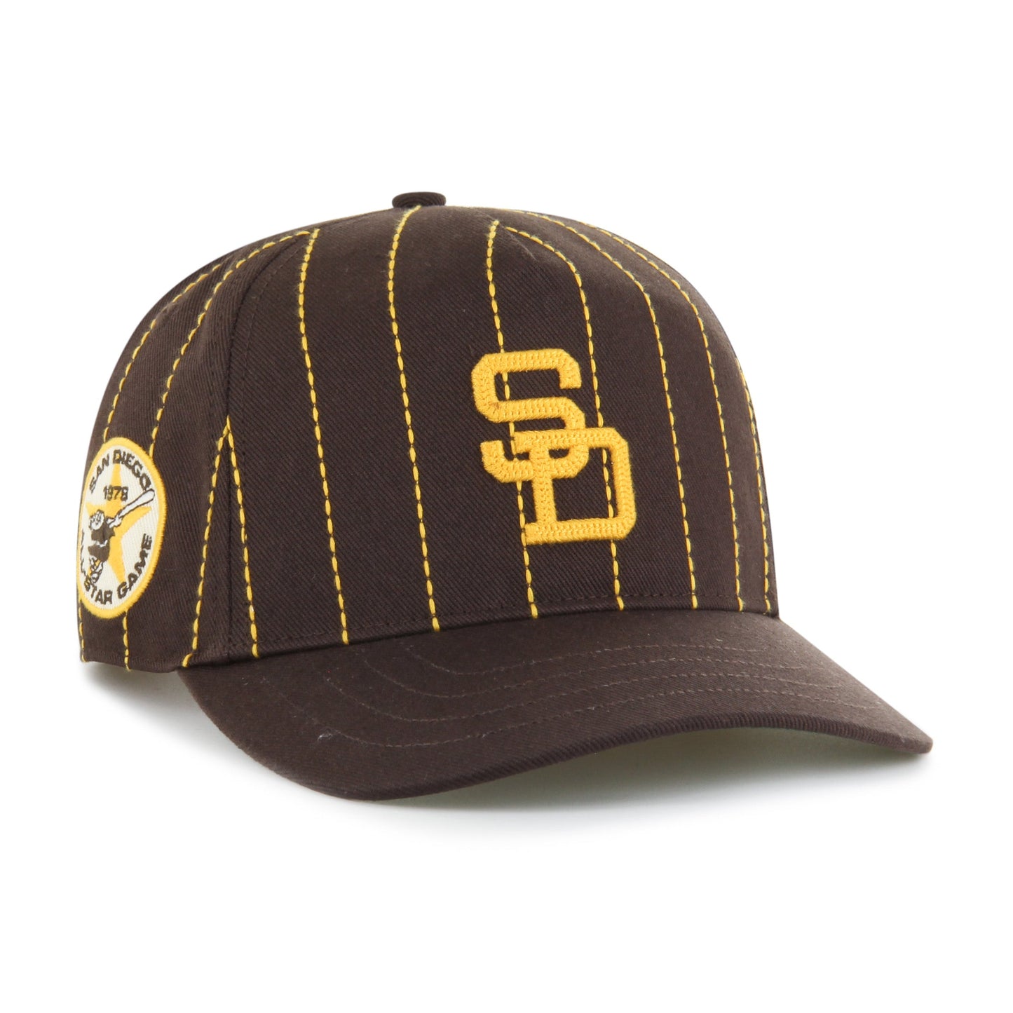 '47 MLB San Diego Padres Rawlings Pinstripe Hitch Adjustable Hat - Brown