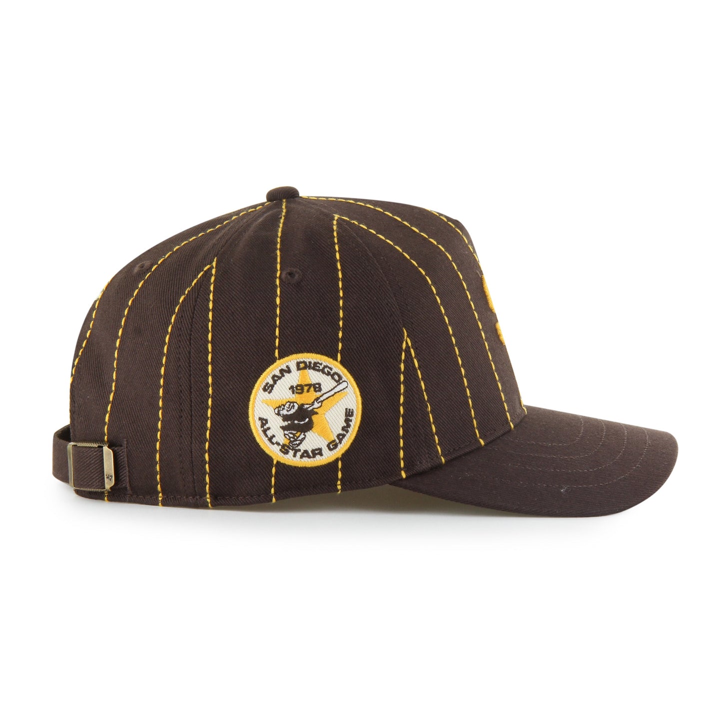 '47 MLB San Diego Padres Rawlings Pinstripe Hitch Adjustable Hat - Brown