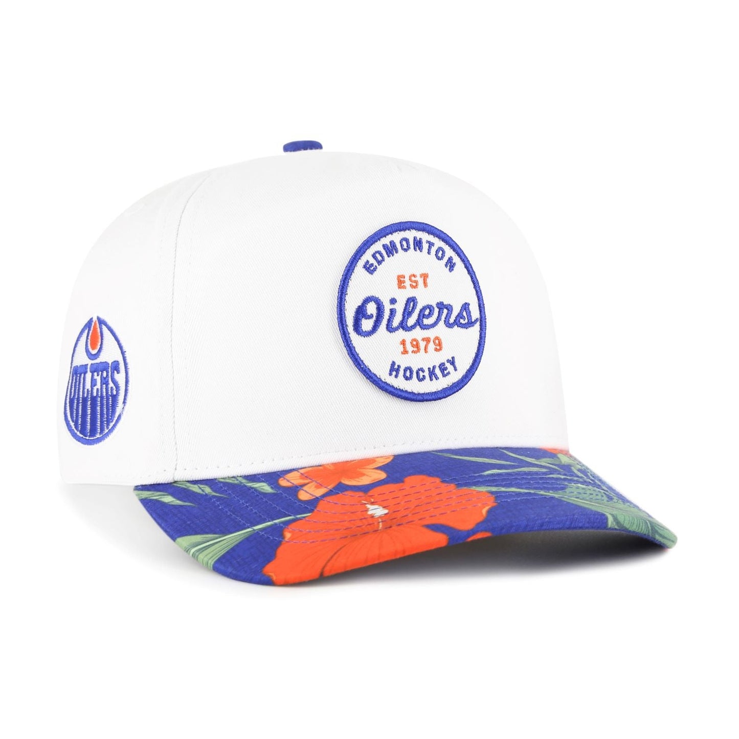 '47 NHL Edmonton Oilers Beach Side Hitch Adjustable Hat - White/Blue