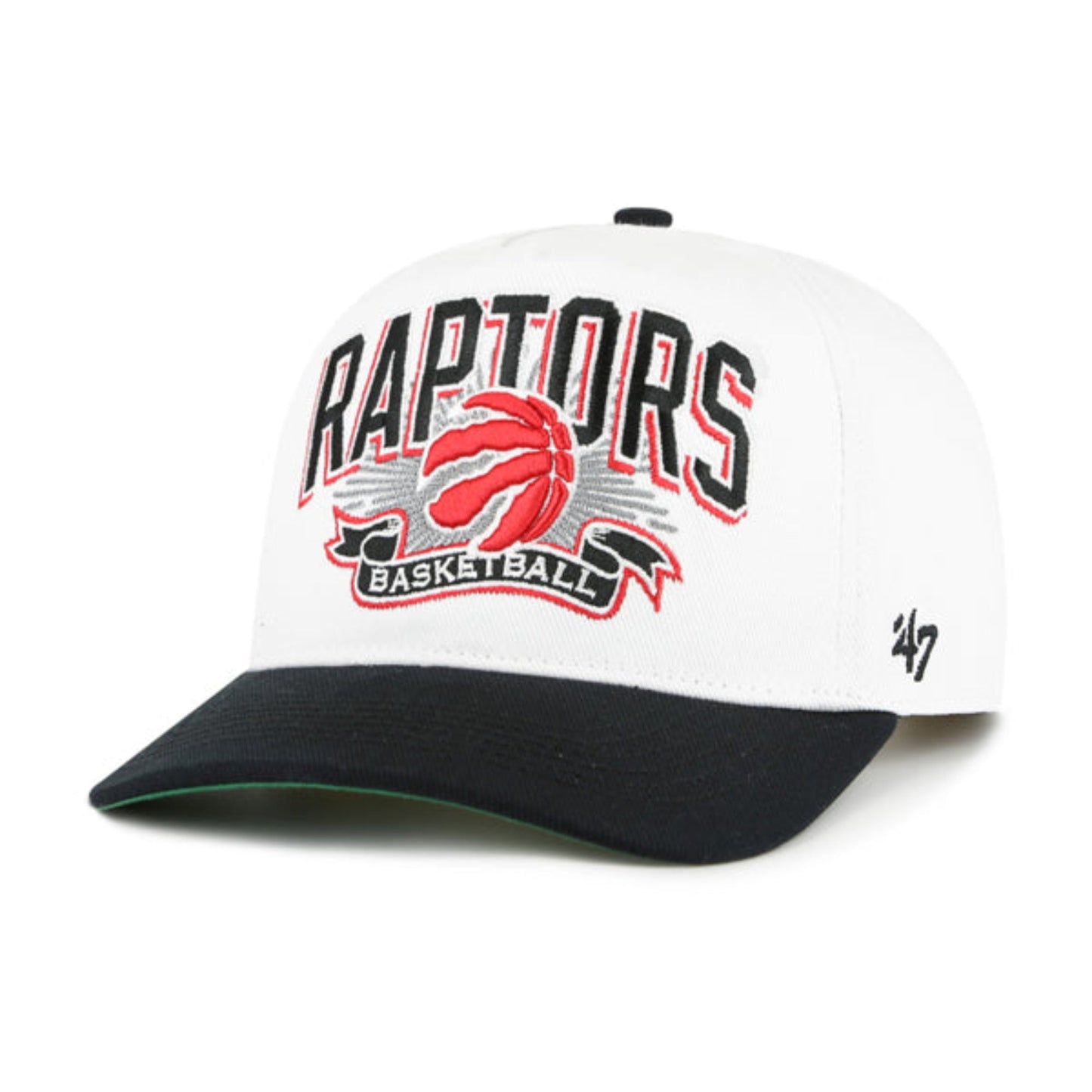 '47 NBA Toronto Raptors Prime Play Hitch Adjustable Snapback Hat - White/Black
