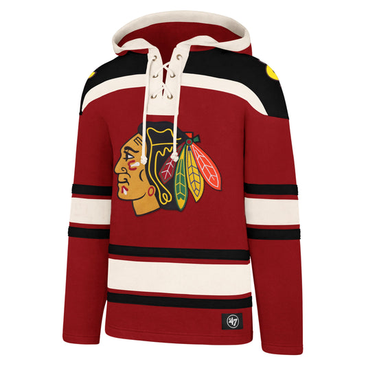 '47 NHL Chicago Blackhawks Lacer Fleece Hoodie - Red