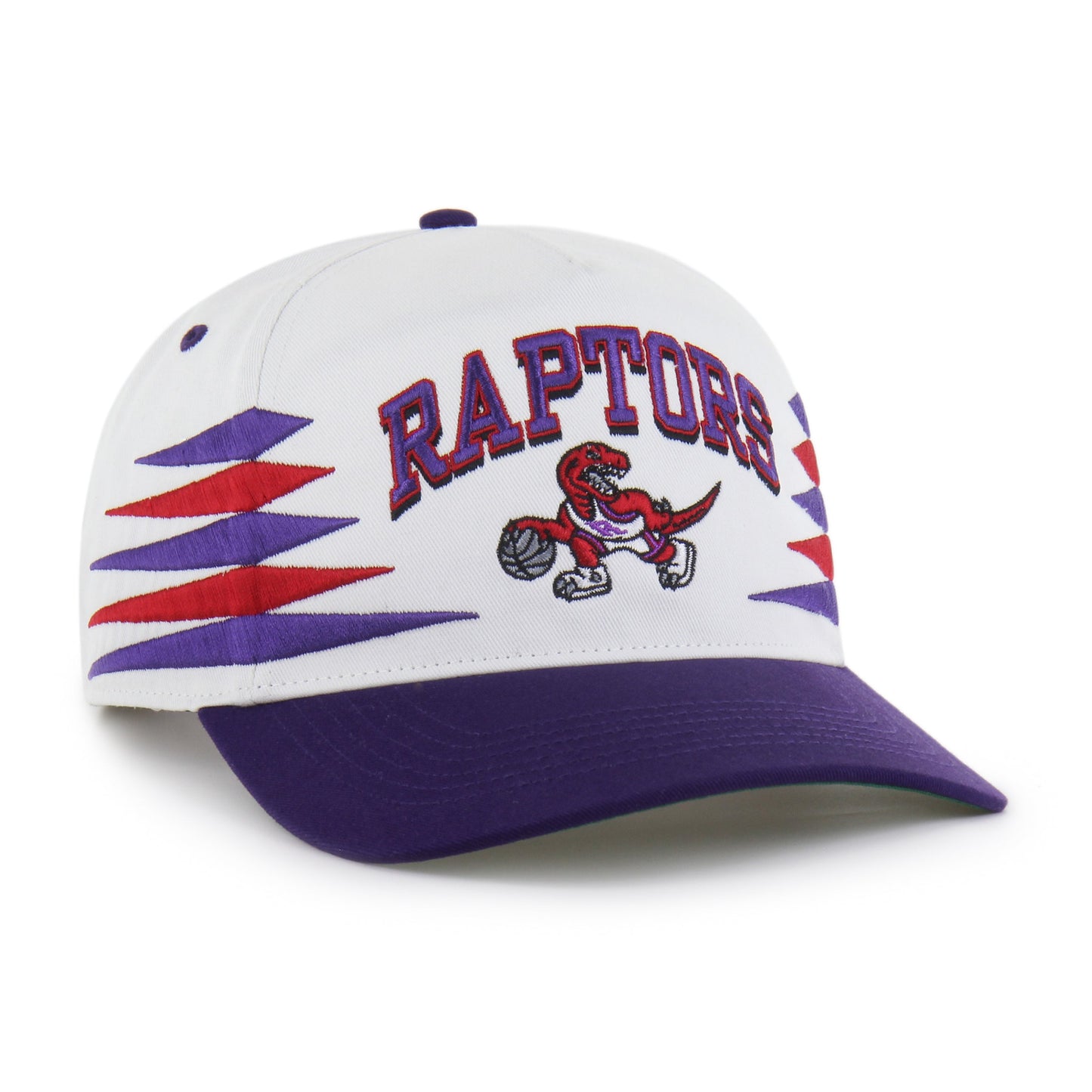 '47 NBA Hitch Toronto Raptors Diamond Cut Snapback Hat - White / Purple