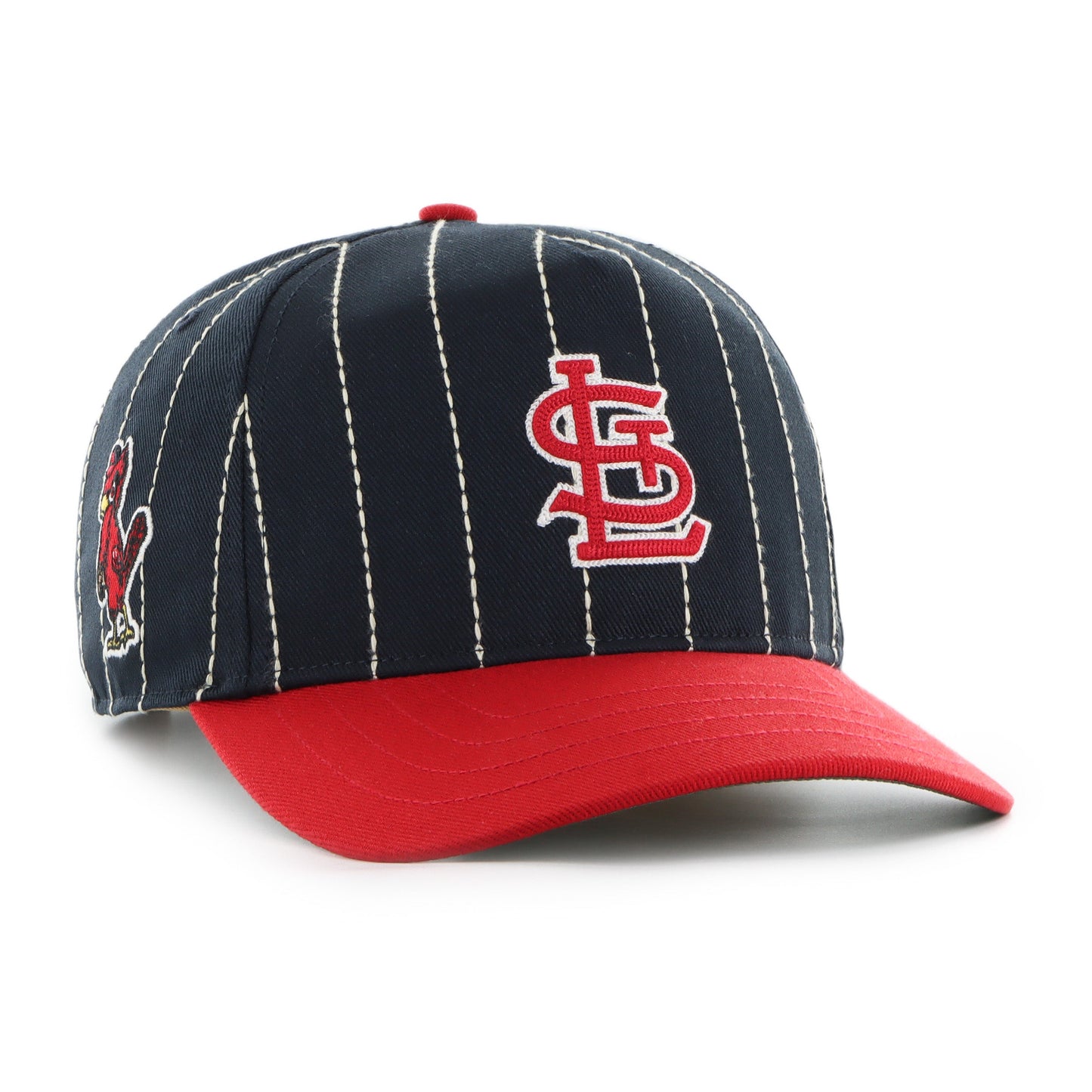 '47 MLB St. Louis Cardinals Rawlings Pinstripe Hitch Adjustable Hat - Navy/Red