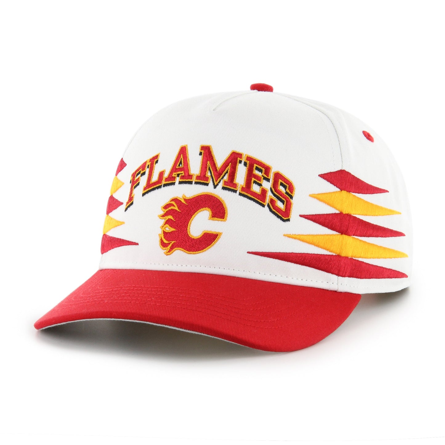 '47 NHL Hitch Calgary Flames Diamond Cut Snapback Hat - White / Red