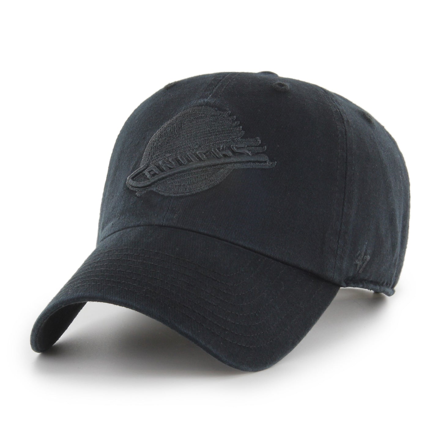 Vancouver Canucks '47 NHL Vintage Black on Black Clean Up Adjustable Cap