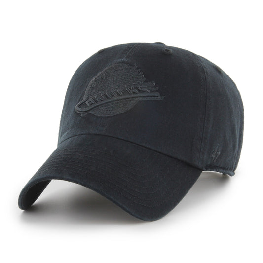 Vancouver Canucks '47 NHL Vintage Black on Black Clean Up Adjustable Cap
