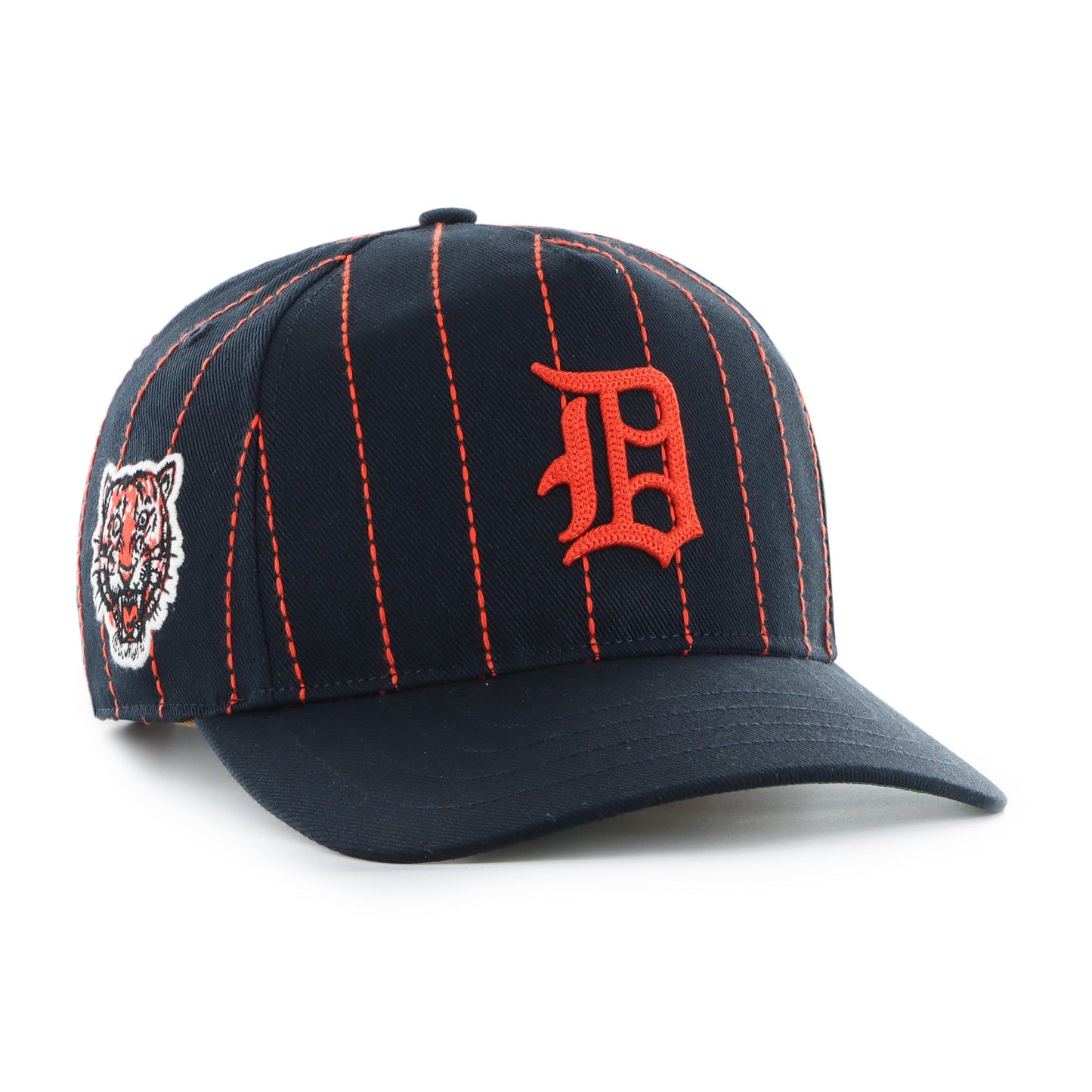 '47 MLB Detroit Tigers Rawlings Pinstripe Hitch Adjustable Hat - Black