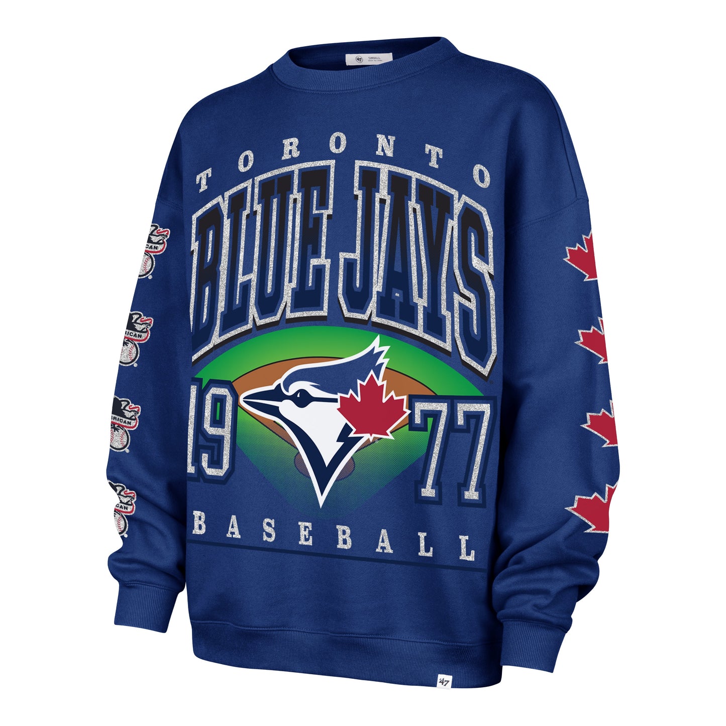 '47 MLB Women's Toronto Blue Jays 'Go Big' Crewneck - Blue