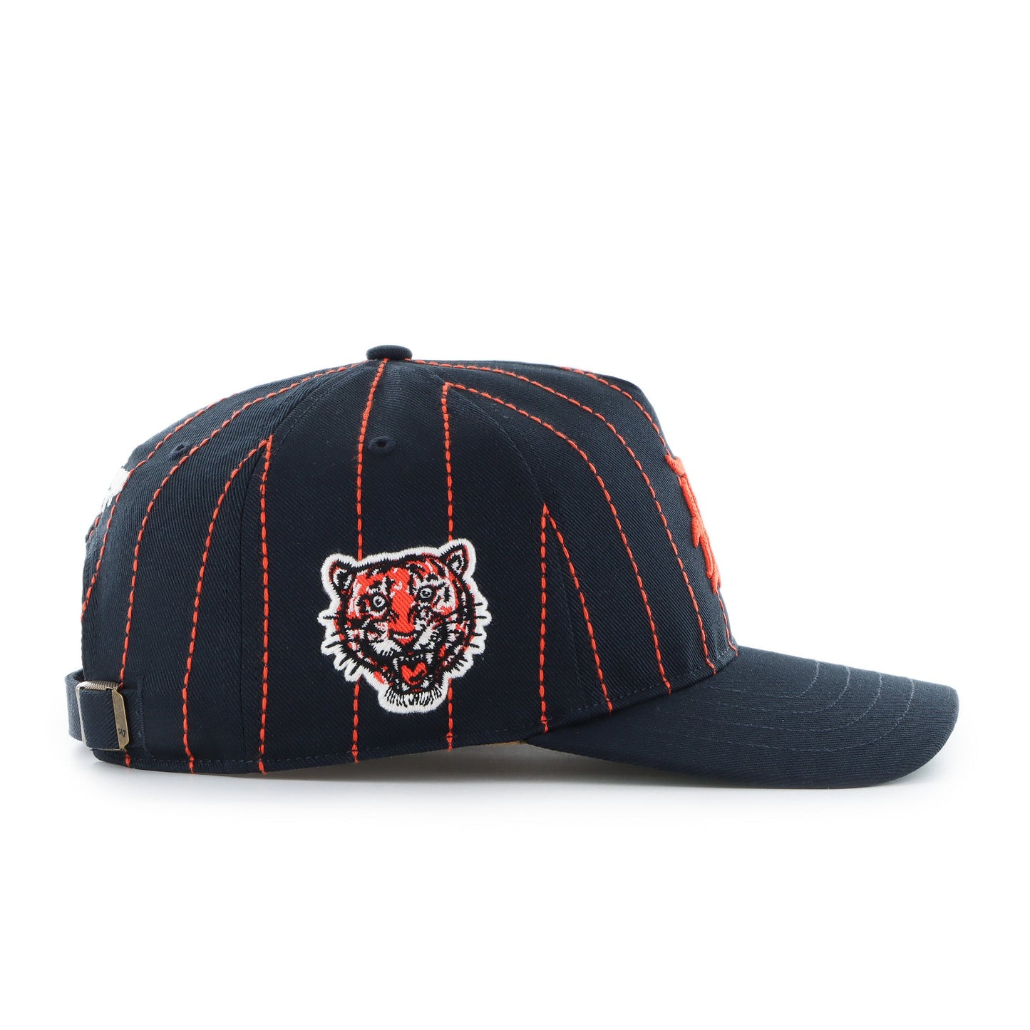 '47 MLB Detroit Tigers Rawlings Pinstripe Hitch Adjustable Hat - Black