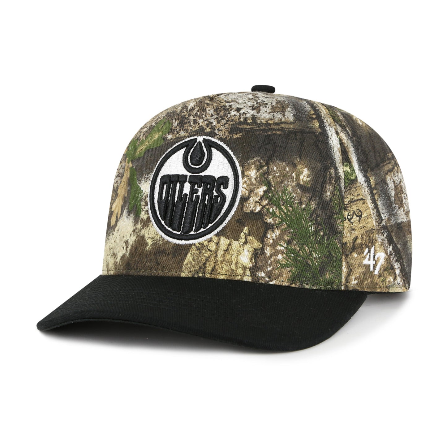 '47 NHL Edmonton Oilers REALTREE APX Hitch TT  Snapback Hat- Camo/Black