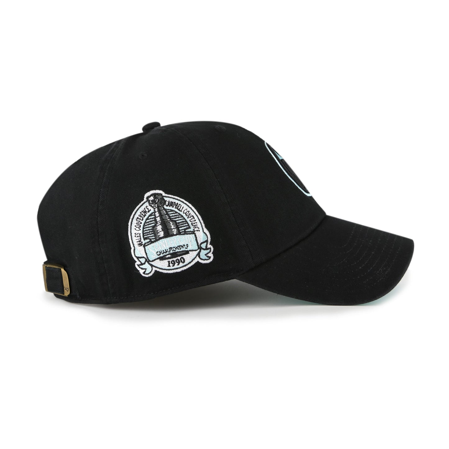 '47 NHL Edmonton Oilers Black Mint Double Under Clean Up Adjustable Hat - Black