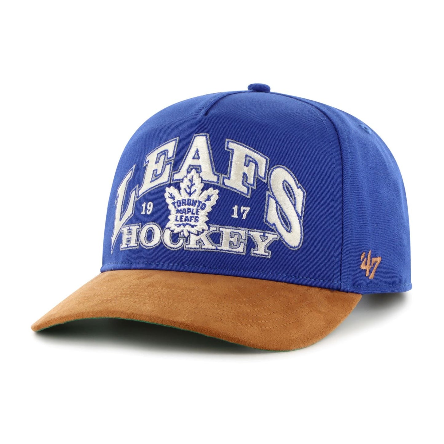47 NHL Toronto Maple Leafs Break Wood Suede Two Tone Adjustable Hitch Hat - Blue/Brown