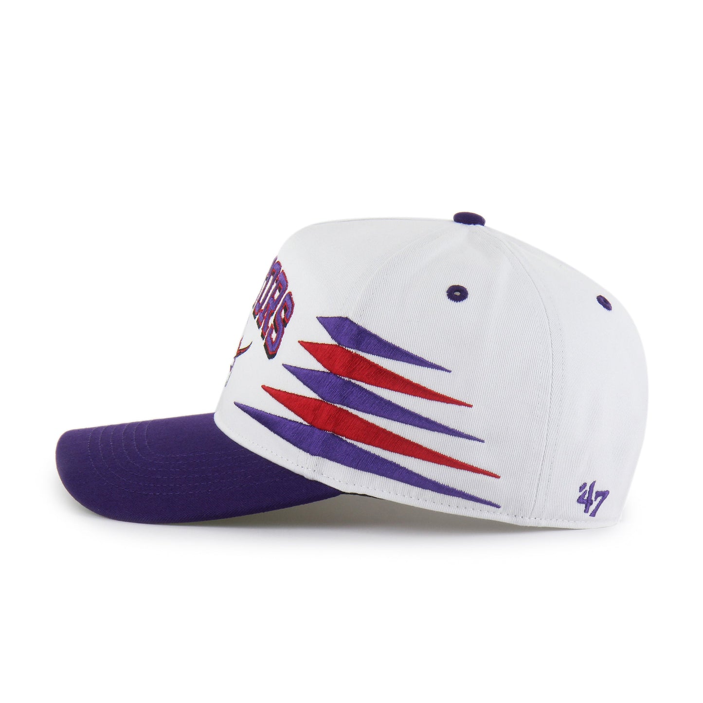 '47 NBA Hitch Toronto Raptors Diamond Cut Snapback Hat - White / Purple