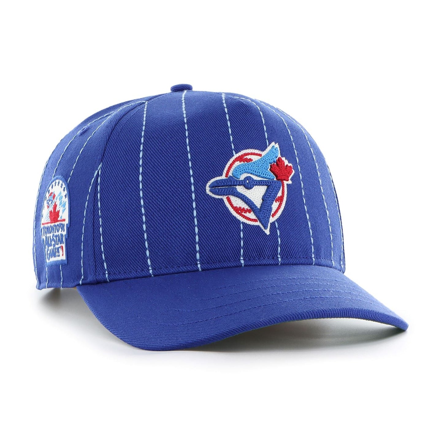 '47 MLB Toronto Blue Jays Rawlings Pinstripe Hitch Adjustable Snapback Hat - Blue
