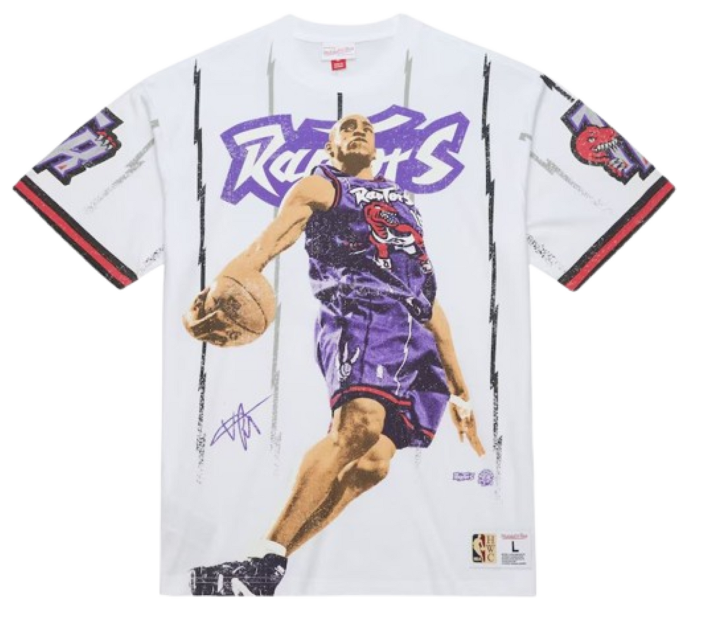 Mitchell & Ness NBA Toronto Raptors Vince Carter Playmaker Vintage T-Shirt - White