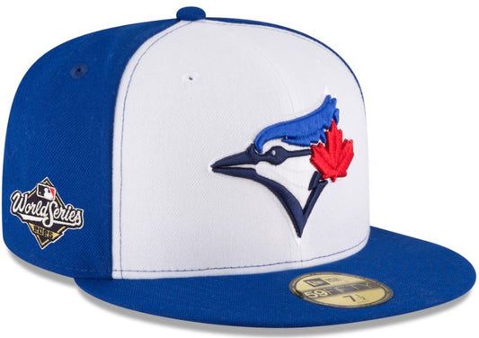 New Era 59FIFTY MLB Toronto Blue Jays Embroidered World Series 2025 Fitted Hat - White/Royal Blue