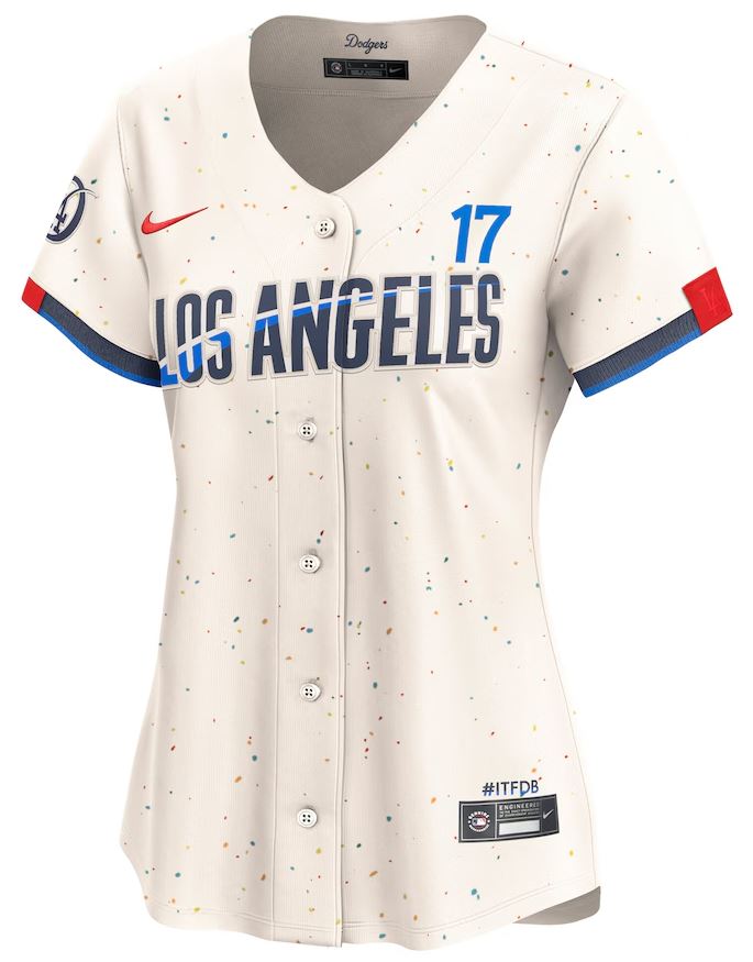 Baseball jersey with 'Los Angeles' and number '17' on a white background