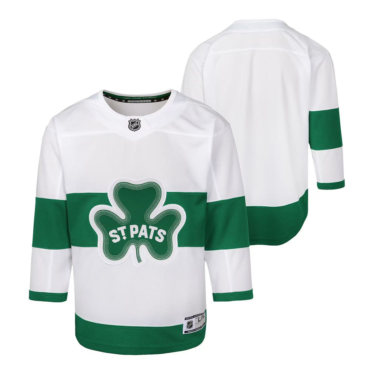 Youth NHL Toronto St. Pats Premier Blank Jersey -  White/Green